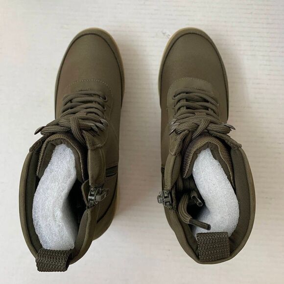 Aqua Go Hiker Combat Platform Booties Olive Green - Picture 7 of 13